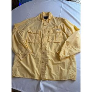 ExOfficio Adventure Shirt Extra Large Yellow Mesh Fishing Performance Vented Men